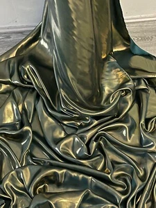 1M flaschengrün/goldschimmerndes Satin KLEID Verzierung STOFF 58" BREIT - Bild 1 von 4