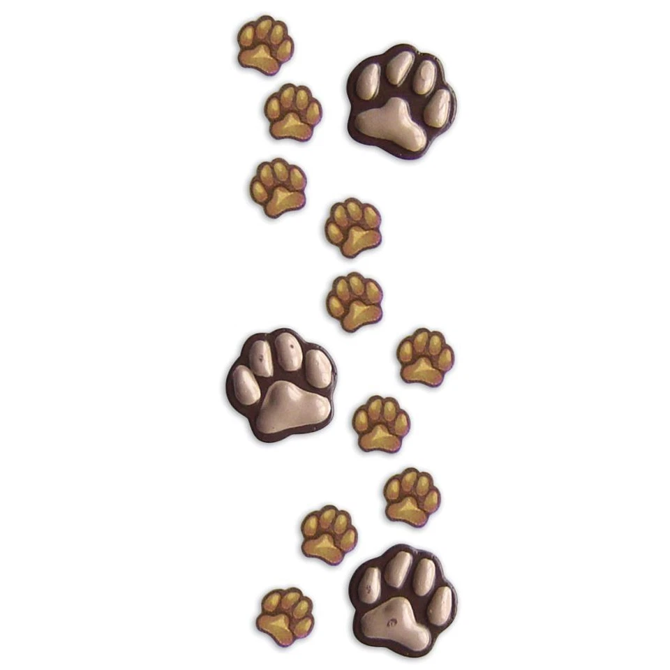 JOLEE'S BOUTIQUE Crafts Jolee's 3D Stickers Animal Paw Prints Small Bronze Dog Cat