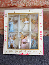 Vintage Six Angel Musicians Hand Decorated British Hong Kong MCM 1960s Box EUC