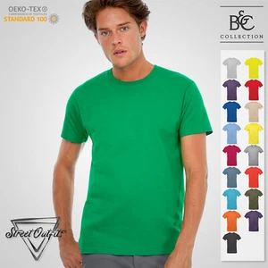 Crew Neck Mens T-Shirt Short Sleeve Soft Cotton Quality Ringspun Top B&C E190 - Picture 1 of 23