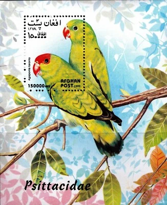 Afghanistan 1999 Parrots Birds Nature Conservation Souvenir Sheet MNH - Image 1 of 2
