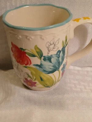 Taza de café/sopa Pioneer Woman "Ramo floreciente" mariposa floral 18 OZ taza usada en excelente estado Foto 1 de 4