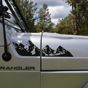 Grand Tetons Mountains Decal for Hood of Jeep Wrangler TJ (1997-2006) - Picture 1 of 5