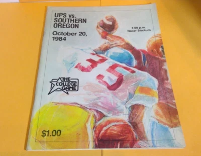 1984 PUGET SOUND vs SOUTHERN OREGON COLLEGE FOOTBALL PROGRAM LOGGERS RAIDERS UPS - Image 1 of 4