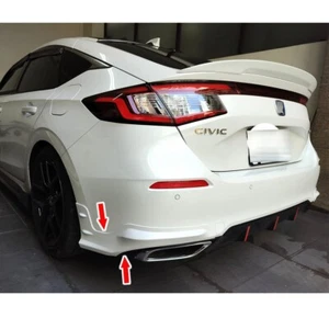 Painted Black Fit Honda Civic 11th 5D Rear Bumper Extension Aprons Lip Splitter - Picture 1 of 5