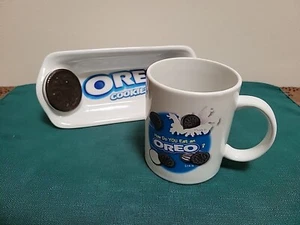 OREO Cookie Ceramic Dish Tray Snack Bowl Kraft # 31995 & MUG - Picture 1 of 5