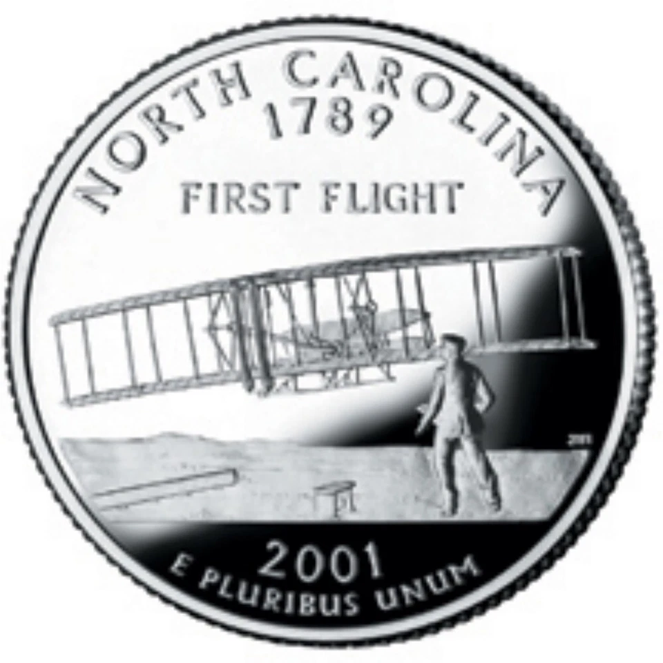 2001-P NORTH CAROLINA STATE QUARTER 1-COIN BRILLIANT UNCIRCULATED FREE SHIPPING - Image 1 of 1