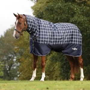 Saxon Defiant 600d Combo Neck 300g Rug - Navy Plaid - Picture 1 of 1