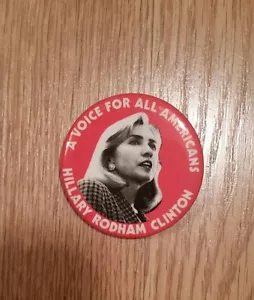 "A Voice for All Americans" Hillary Rodham Clinton Campaign Pin - Picture 1 of 1
