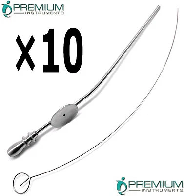 PREMIUM INSTRUMENTS 10 Pcs New ENT Baron Suction Tubes # 7 FR 2.3mm Surgical Diagnostic Instruments