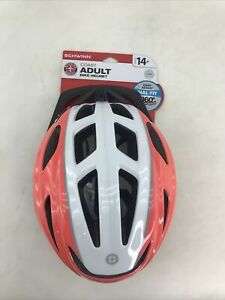 ****New***Schwinn Adult Bike Helmet Coast Age 14+ Dial  Fit 360 Salmon/White