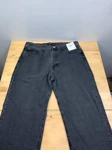 Abercrombie & Fitch Authentic Rigid Denim Baggy Jeans Mens 36x30 Black 10784 - Picture 1 of 10