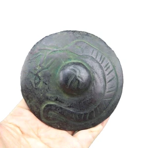 Chinese old jade,Hongshan culture,Black magnet,rare flying saucer,pendant Y427 - Picture 1 of 5