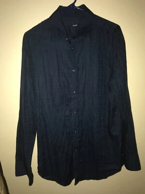 Camisa de Vestir Alfani Para Hombre M Azul Patrón Manga Larga Excelente Estado Usada Foto 1 de 4