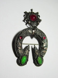 XIX - Fibule Broche Ethnique Maghreb en Argent - Poids 13,4 g - Picture 1 of 7