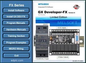 Mitsubishi FX PLC Controller Kit, GX Developer Ladder Logic Programming Software - Picture 1 of 9