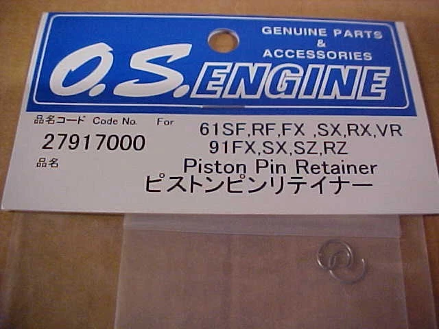 O.S. ENGINES 27917000 = PISTON PIN RETAINER: O.S. ENGINES 61SF, RF, FX, SX & MOR - Image 1 of 1