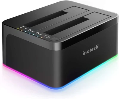 Inateck RGB SATA to USB 3.0 Hard Drive Docking Station with Offline black  - Image 1 of 4