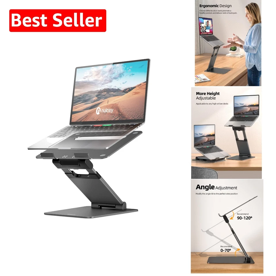 Nulaxy Laptop Stand Ergonomic Sit to Stand Laptop Holder Convertor Adjustable...