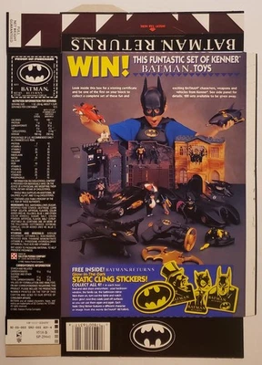 Caja de cereales Ralston Batman Returns 1992 plana de fábrica sin usar  Foto 1 de 2