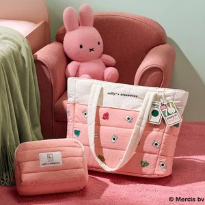 STARBUCKS Korea 2025 Forever Miffy Puffer Pouch Puffer Bag Large Pink - Picture 1 of 22