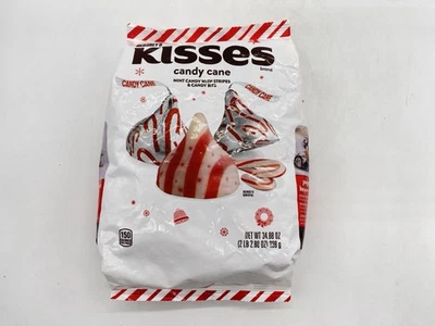 Bolso con sabor a bastón de caramelo dulce HERSHEYS KISSES envuelto individualmente 34,88 OZ Foto 1 de 4