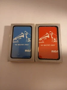 Lot Of 2 RCA His Master’s Voice Deck Of Cards Red And Blue G2 - Picture 1 of 5