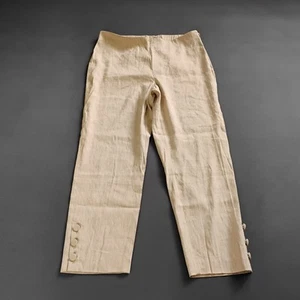 J.Jill Linen Strech Crop Pants Women's Size Medium Beige NEW Breathable Fresh - Picture 1 of 13