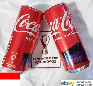 Lata vacía de COCA-COLA INDONESIA 250 ml Copa Mundial de la FIFA QATAR Coleccionar 2022 COREA - Imagen 1 de 16