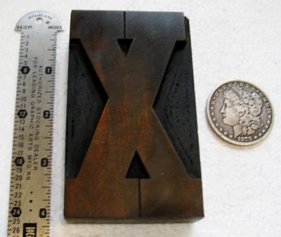 Letterpress vintage tipo madera grande UC X. Hermosa carta antigua! Foto 1 de 4