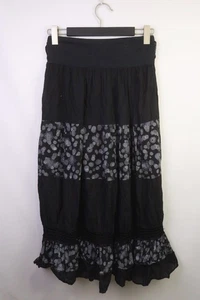 EWA I WALLA Black Cotton Striped Flared Skirt Size W44 - Picture 1 of 15