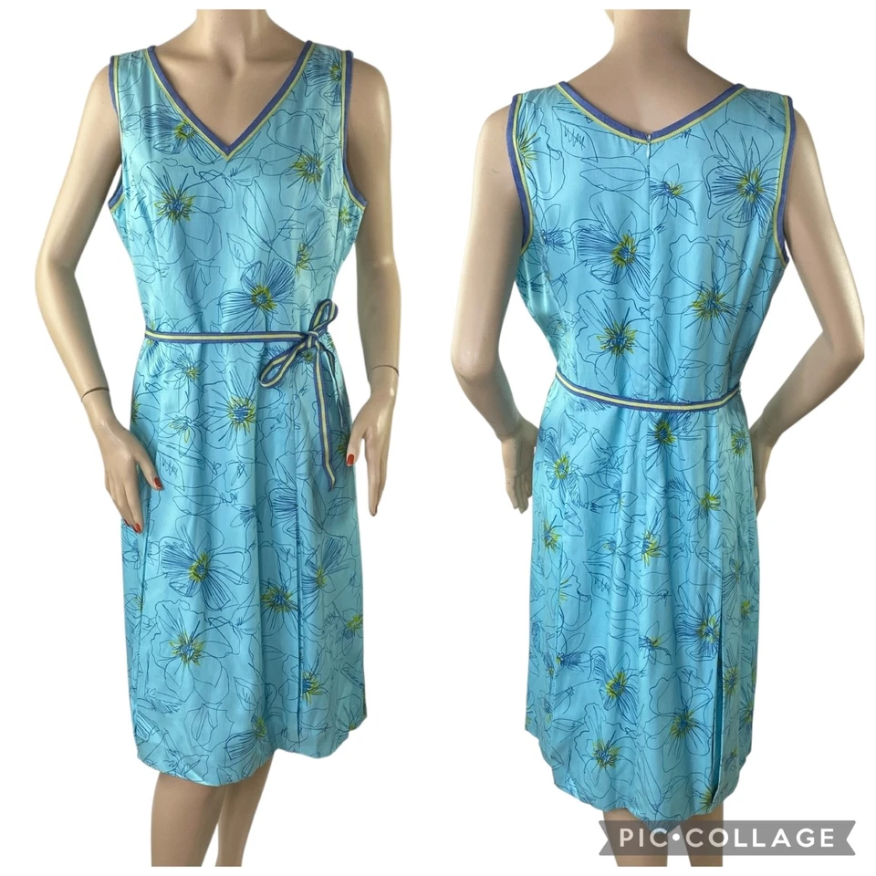 Nuevo con etiquetas Vestido Vintage Randolph Duke The Look Plisado con Cinturón Talla 12 Video Años 90 Y2K Foto 1 de 4