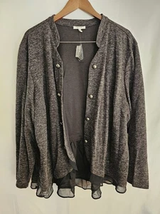 Maurices Cardigan Black Sweater with Sheer Hem Womens Size 4 New with Tags - Picture 1 of 7