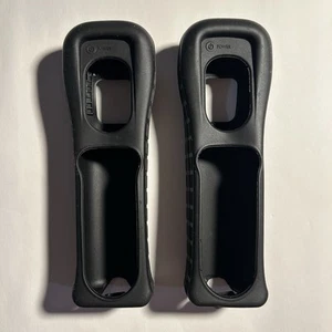 2 fundas para mando a distancia Nintendo Wii OEM empuñadura de goma de silicona negra RVL-022 - Imagen 1 de 4