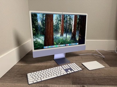 Apple iMac 24-in, M1, 2021, 16GB RAM, 1TB SSD, Purple, Full Size Keyboard - Image 1 of 4