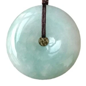 Natürliche echte hellgrüne A Jade Jadeit China-Stil Ping Schnalle Anhänger - Bild 1 von 6