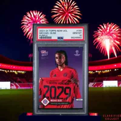 2023 TOPPS NOW UEFA CHAMPIONS LEAGUE 140 MICHAEL OLISE PURPLE PSA 10 /99 - Image 1 of 3