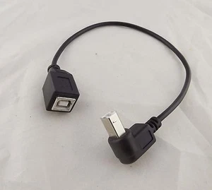 10x USB 2.0 B Female To Down Angle B Male Printer Short Data Cable Adapter Black - Picture 1 of 9