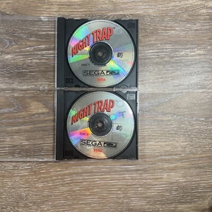 Night Trap Red NTSC Version Sega CD DISC 1 AND 2 - AUTHENTIC Tested! - Fast Ship - Picture 1 of 4