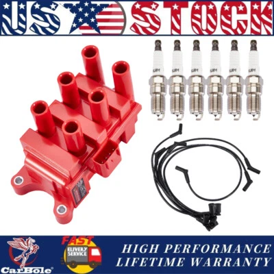 For 2001-2005 2006 2007 2008 Ford F-150 4.2L Wires + Spark plugs + Ignition Coil - Image 1 of 4