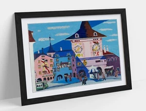 ERNST LUDWIG KIRCHNER, BERN WITH BELLTOWER-FRAMED ART POSTER PAPER PRINT 4 SIZES - Picture 1 of 10