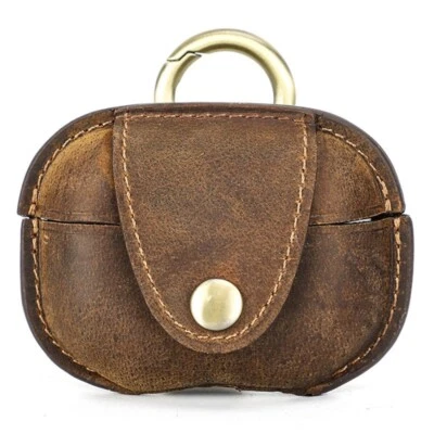 Capa de couro feita à mão para Apple AirPods Pro 2 - Clipe protetor à prova de choque - Imagem 1 de 4