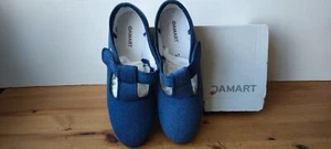 Zapatos con correa de lona azul Damart - En caja - Talla 4 - Cierre de gancho y ojo - Suaves - Imagen 1 de 16
