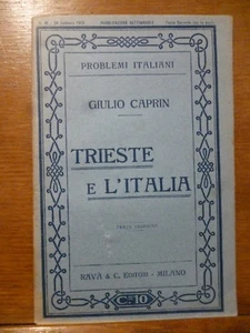 PROBLEMI ITALIANI GIULIO CAPRIN TRIESTE E L' ITALIA Rava' 1915 - Foto 1 di 1