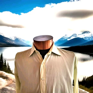 Vtg. PRADA Italy Men’s Size L, 42, 16&1/2, Long Sleeve Yellow Dress Shirt - Picture 1 of 7