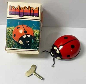 Vintage Beruska Ladybird Ladybug Wind Up toy Mechanical Clockwork Key Box Works! - Picture 1 of 20