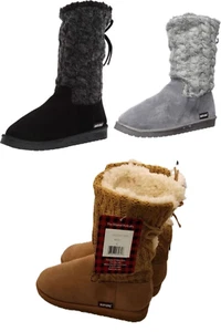 MUK LUKS WOMEN'S SKYLAR MID CALF FASHION BOOTS sz 6, 8, 11, GREY, EBONY, TAN - Picture 1 of 20