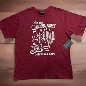 Camiseta roja No Boundaries Let the Good Times Bowl para hombre calce mediano oversize - Imagen 1 de 16