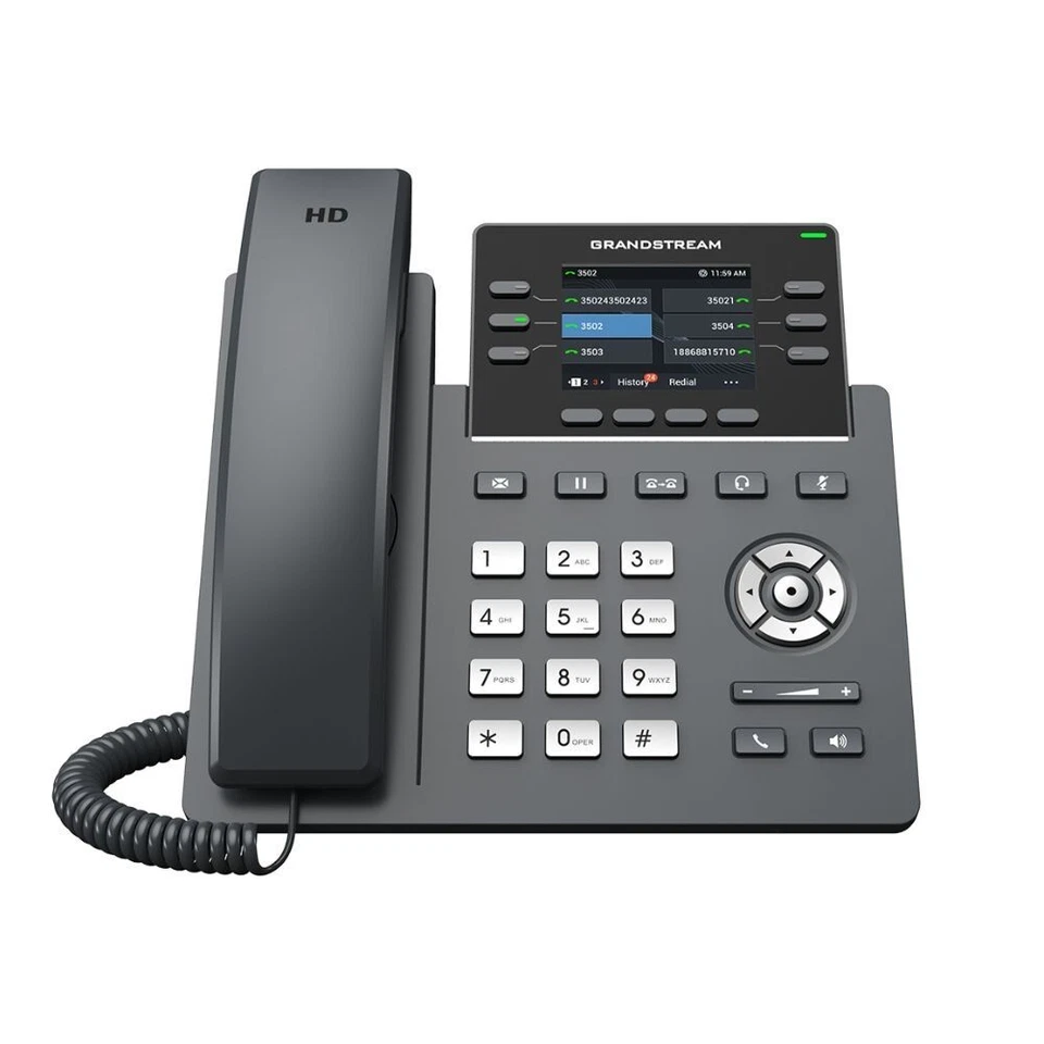Grandstream GRP2613W 6 SIP Dual-Port Gigabit Ethernet IP Phone w/ Integrated PoE