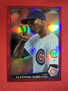 2009 Topps Chrome ALFONSO SORIANO Red Refractor /25 Cubs SP Card